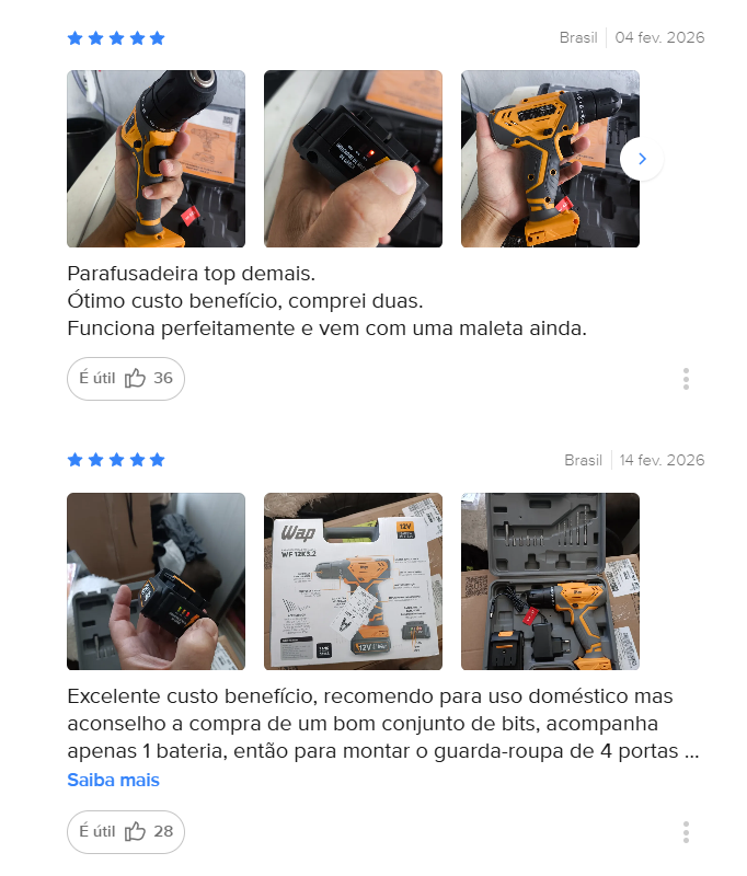 avaliações